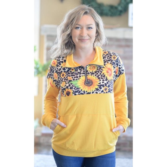 Shirley & Stone Sunflower Zip Up Pullover - Picture 4 of 4